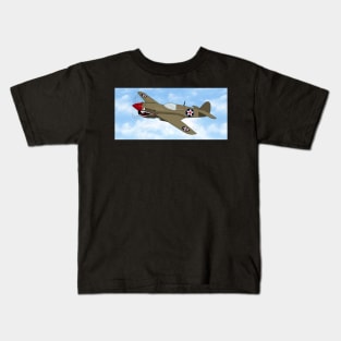 Flying Tiger V.2 (Large Design) Kids T-Shirt